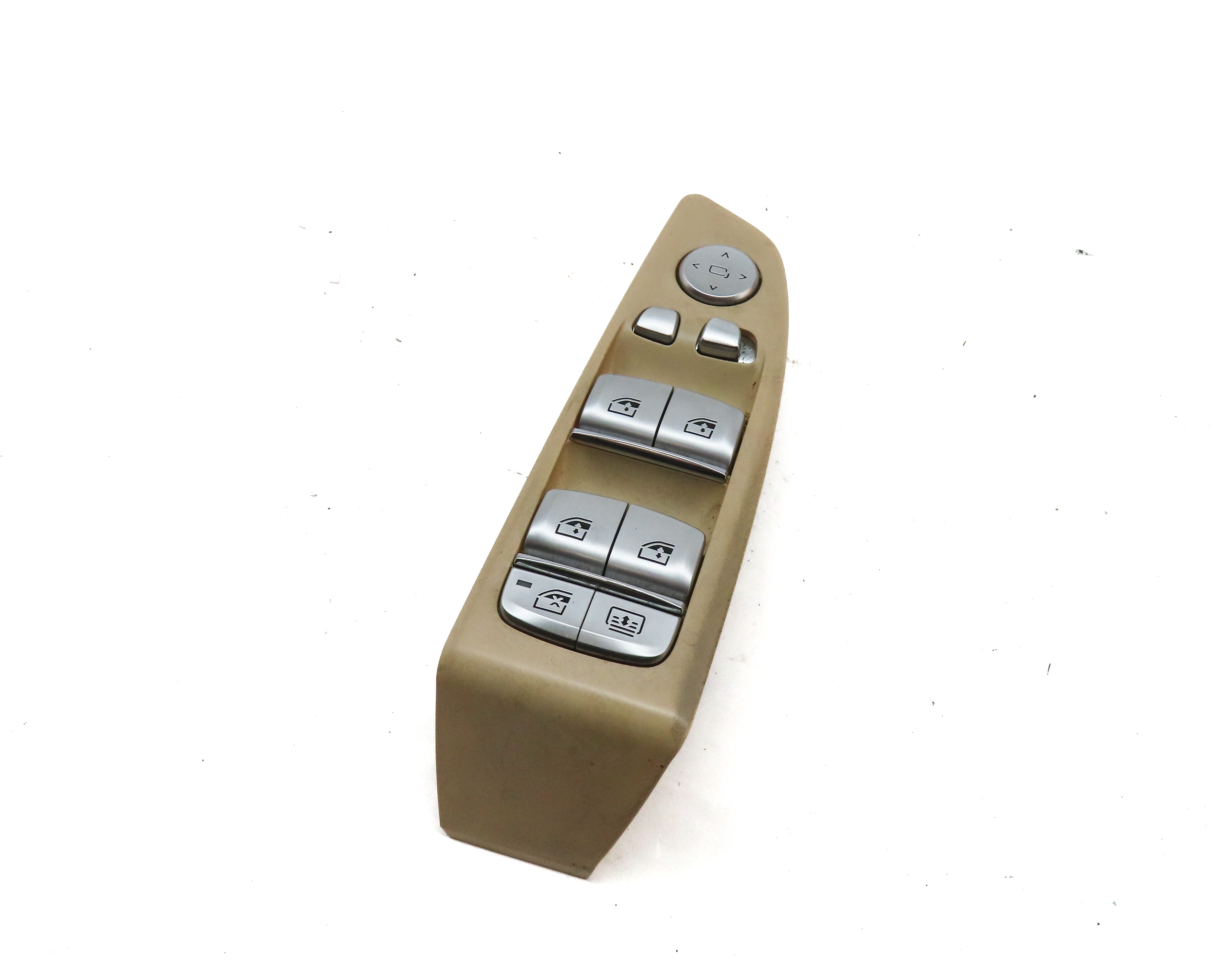16-21 BMW 7 (G11) FRONT LEFT DOOR PFOLD SUNSHADE WINDOW SWITCH w/ TRIM (BEIGE) — exact item pictured